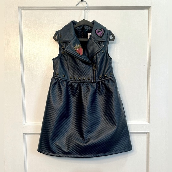 Disney Descendants Evie Faux Leather Dress Navy size 4 - Picture 1 of 6